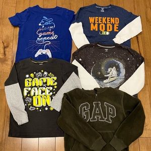 Lot of 5 pieces boys clothing size 10 / 10-12 - Gap, Carters